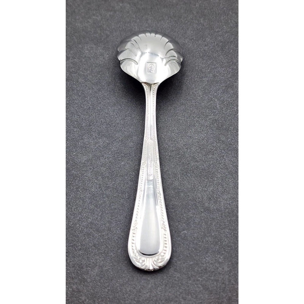 Waterford Russborough Stainless Serving Scalloped Spoon Sugar Spoon 18/10 - Picture 6 of 8